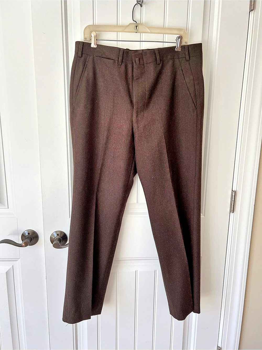 Brown Wool  Straight Leg Trousers Like New